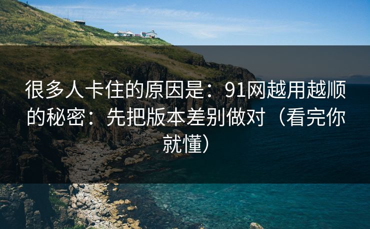 很多人卡住的原因是：91网越用越顺的秘密：先把版本差别做对（看完你就懂）